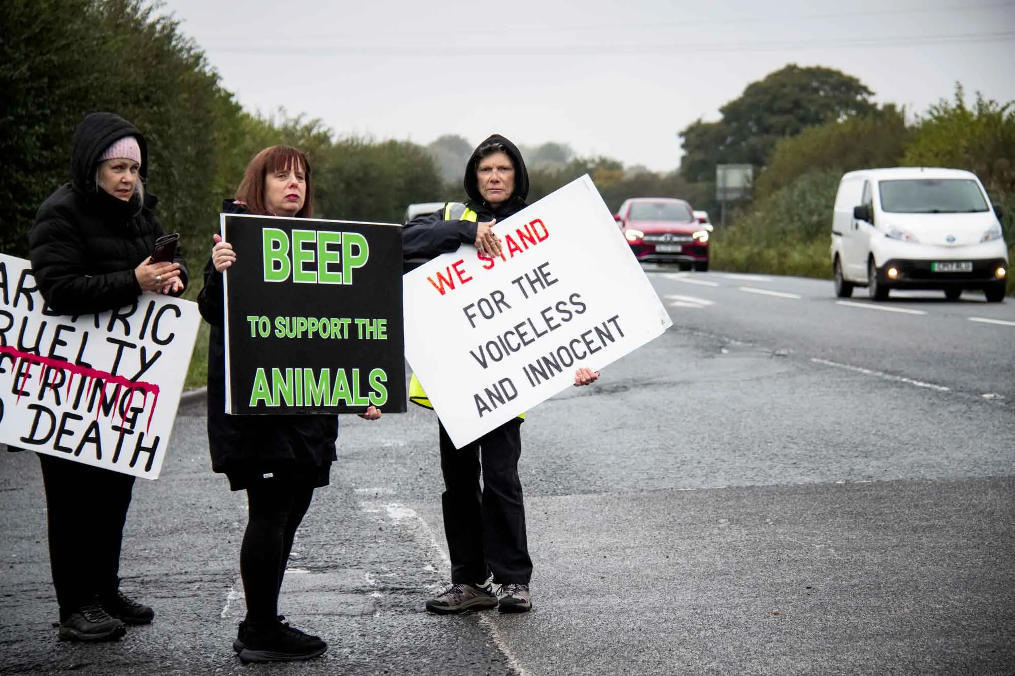 Bristol activists with signs